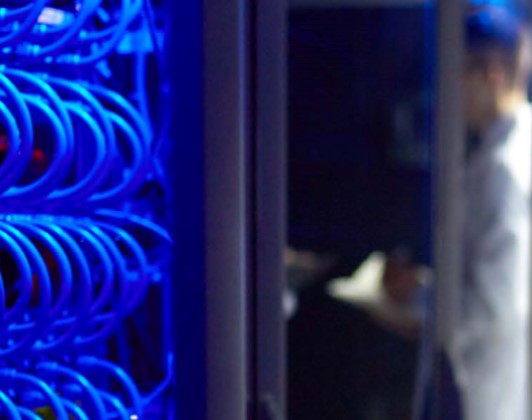 Networking leads with employee in the background